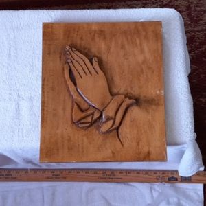 Black Forest carved wood Praying Hands.